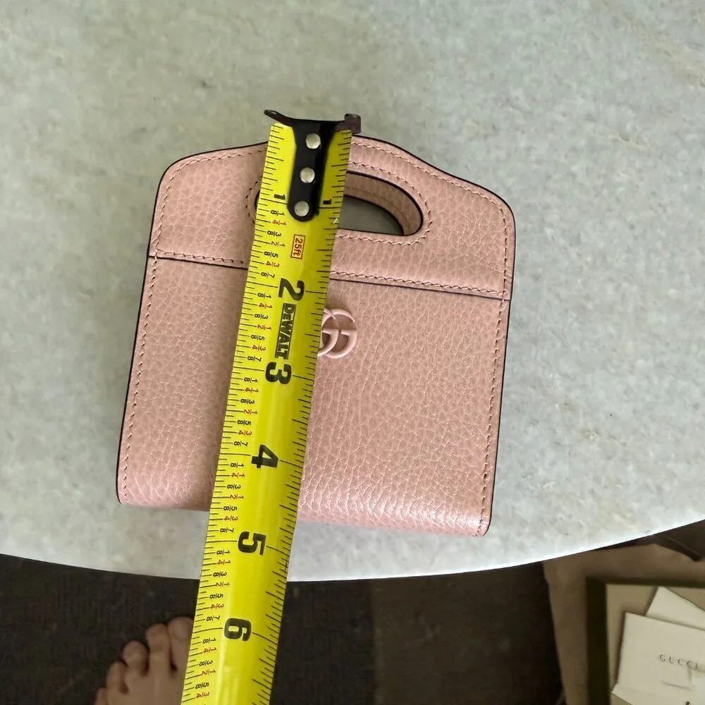 Gucci‎ 701074 Leather Double GG Perfect Pink Shoulder Chain Wallet Bag - Picture 14 of 15
